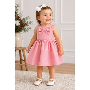 Janie And Jack Dress 12-18 Months Red White Stripe Bow Party Holiday